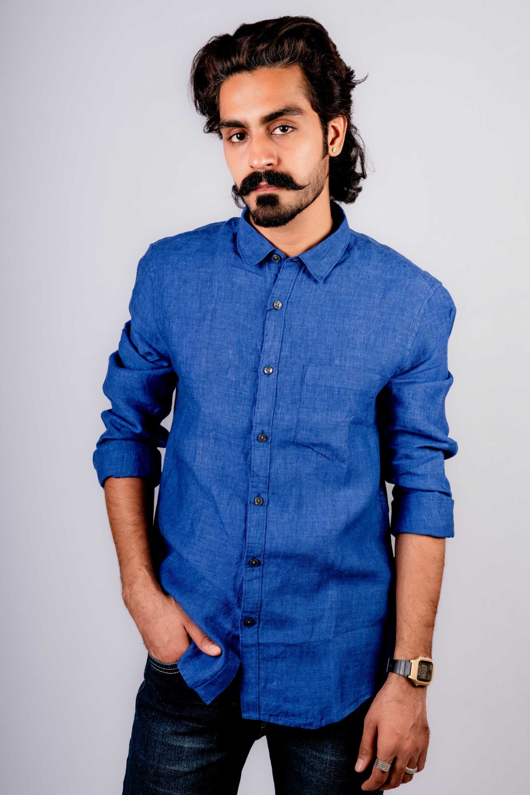 Pure linen shirt full sleeves