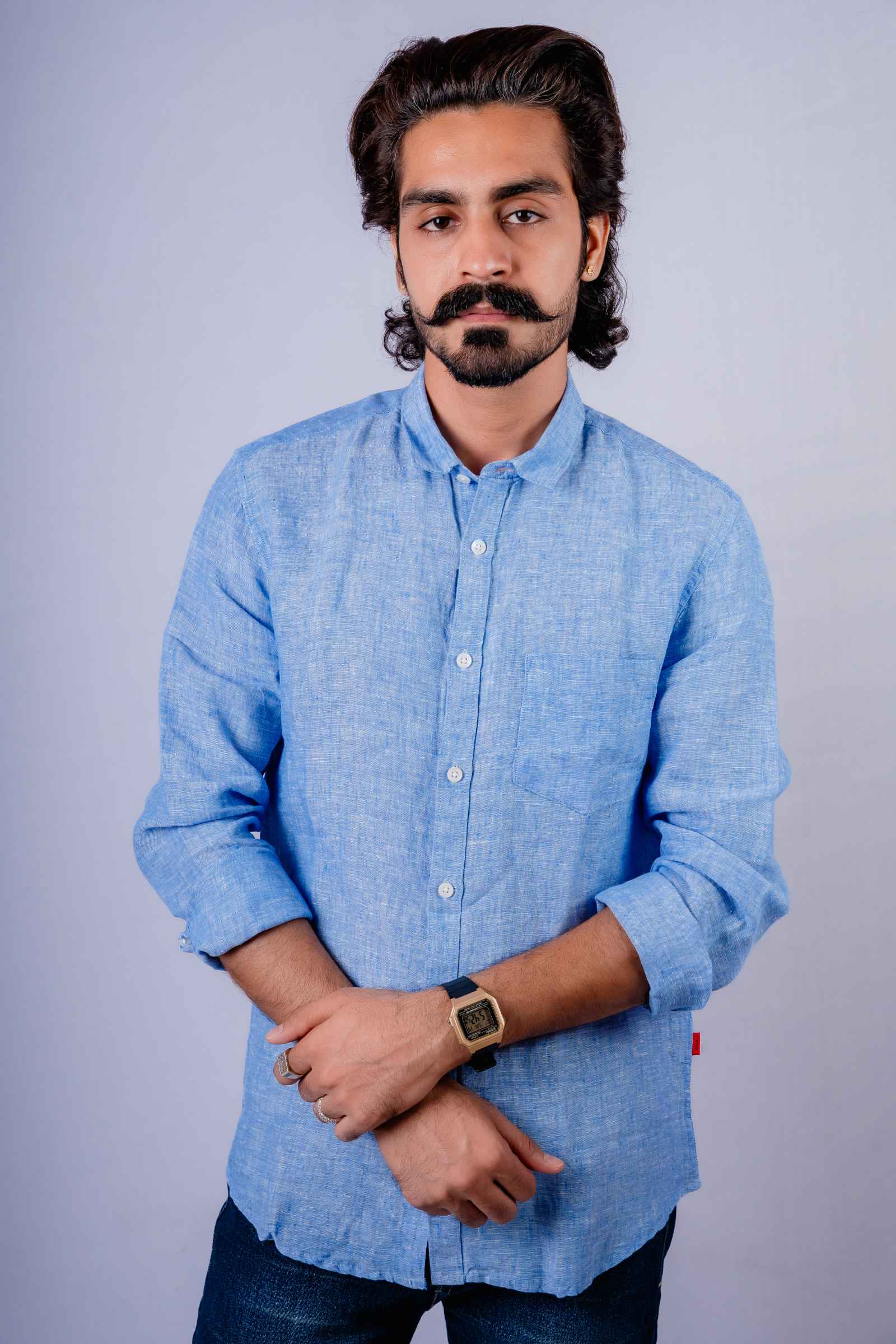 Pure linen shirt full sleeves