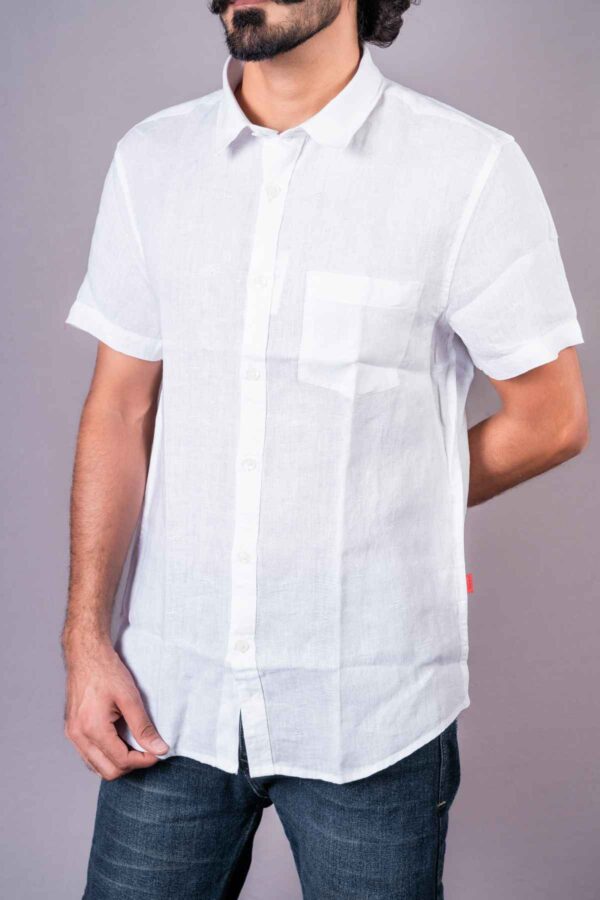 Pure linen shirt half sleeves - Image 2