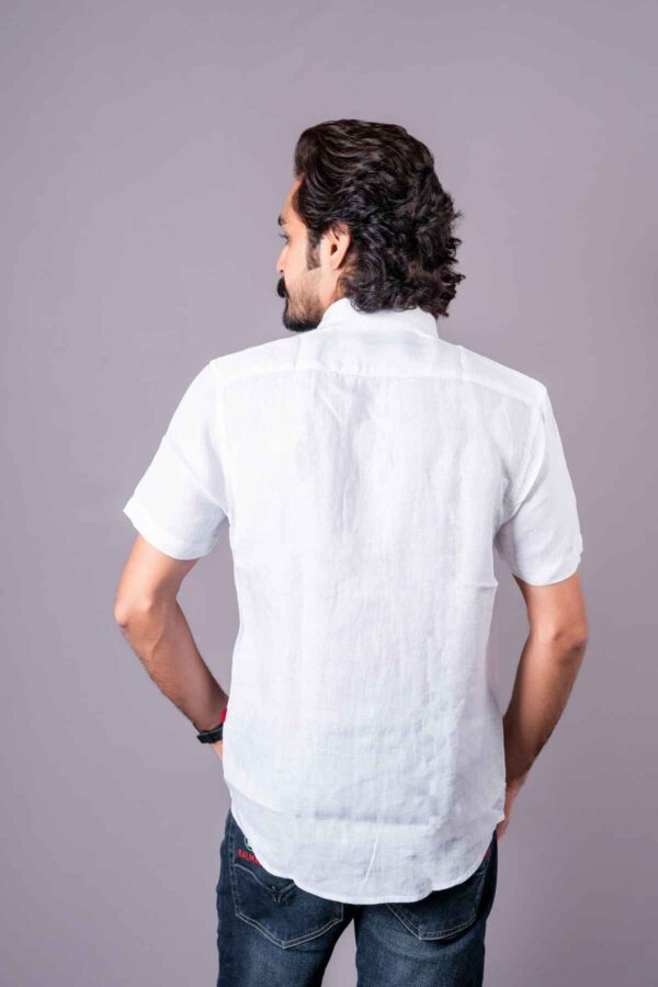 Pure linen shirt half sleeves - Image 4